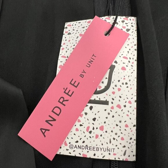 Andree by Unit Womens Long Sleeve V-Neck Twisted Waist Pant Jumpsuit Black S New - Picture 10 of 11